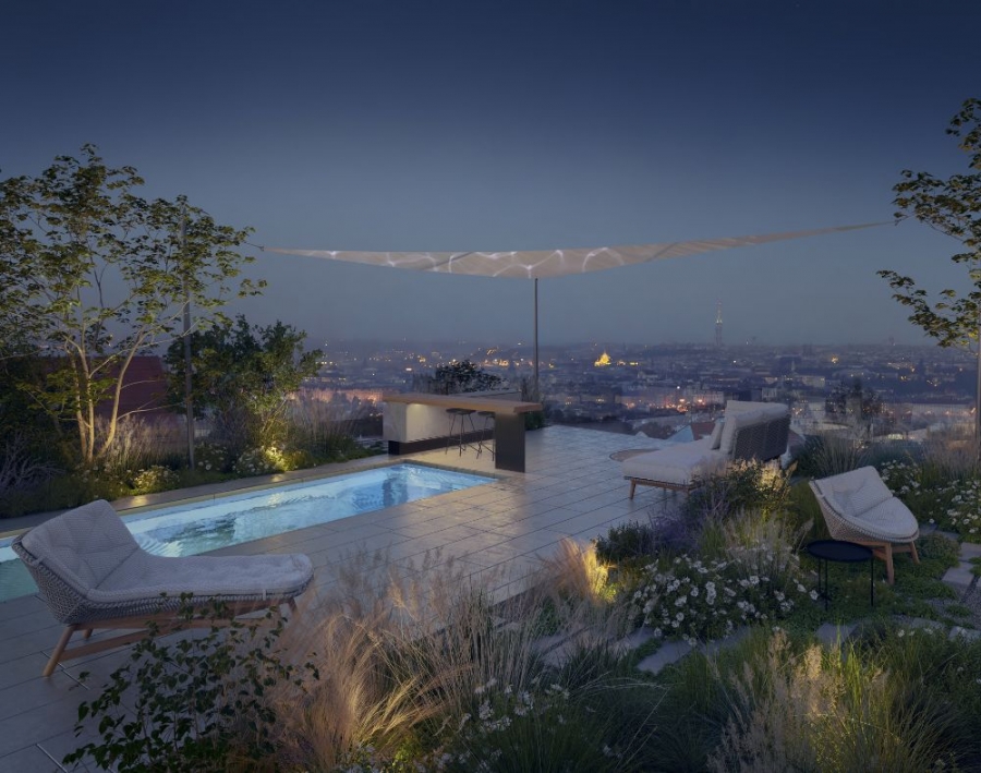 Bazén s proskleným dnem, pod kterým můžete přivítat hosty? Ve Vile ÉPOQUE na pražské Bertramce nic nesplnitelného