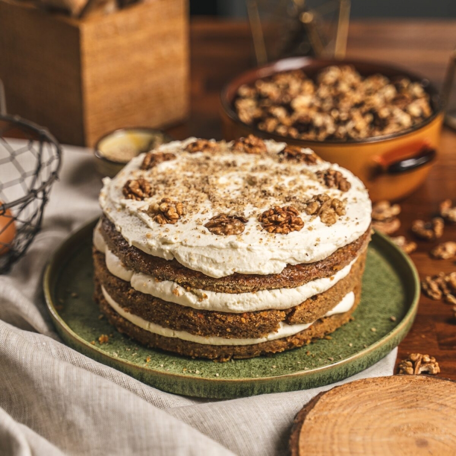 Podzimní mrkvový dort s ořechy