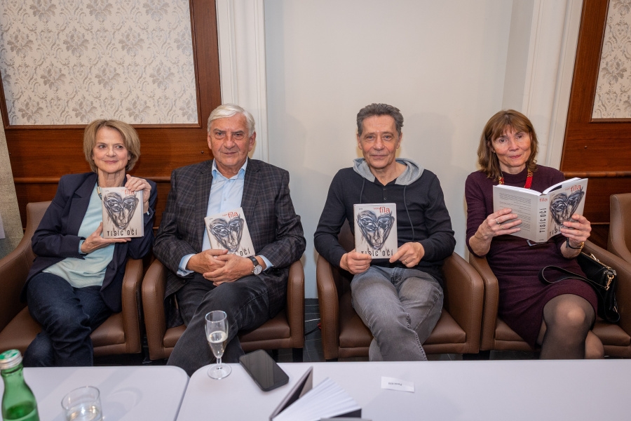PAVEL KŘÍŽ, MIROSLAV DONUTIL A TAŤJANA MEDVECKÁ POKŘTILI NOVÝ ROMÁN IVANA FÍLY TISÍC OČÍ